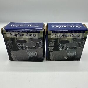 Silver Plated‎ Collection.  Napkin Rings. 4- 2.54 CM New In Box 2 Sets Of 4